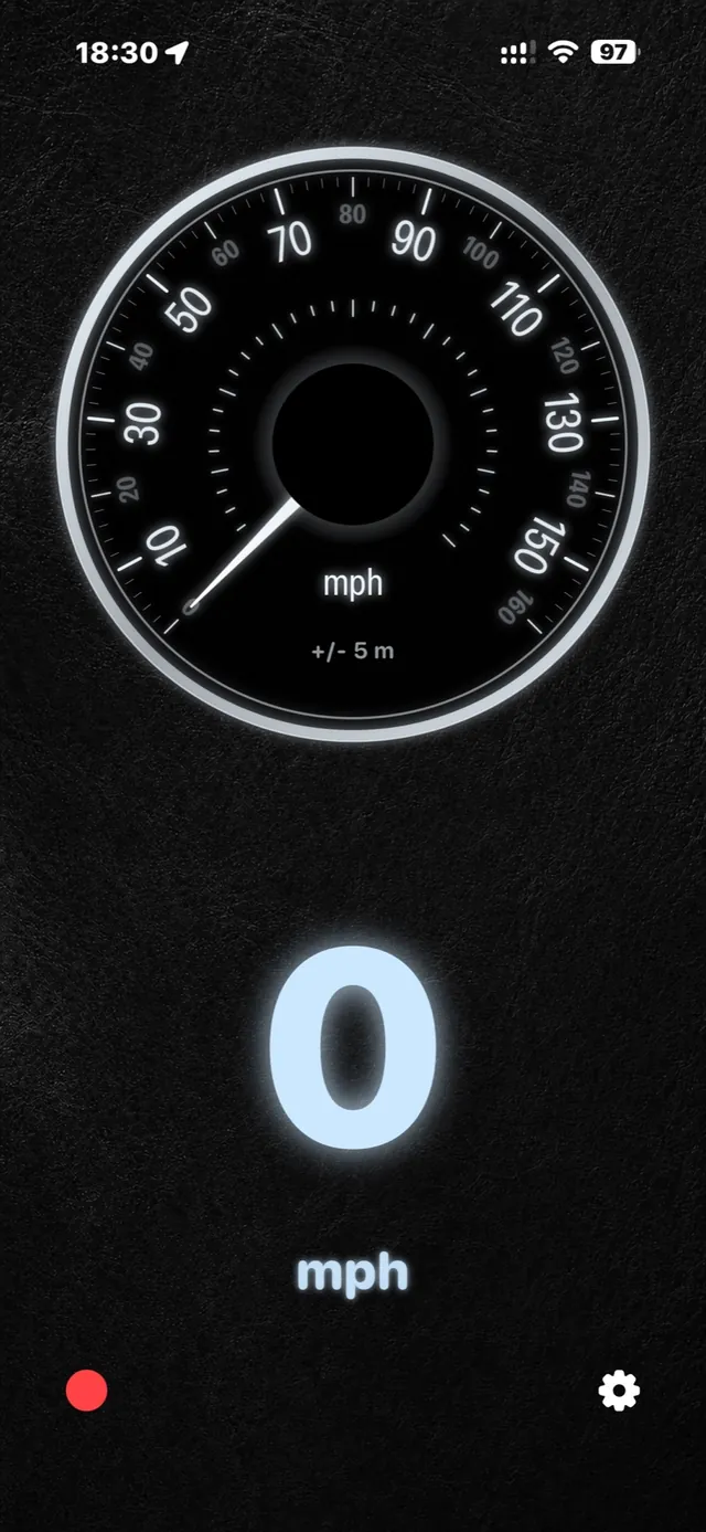 True Velocity speedometer with the Frost dial on black leather